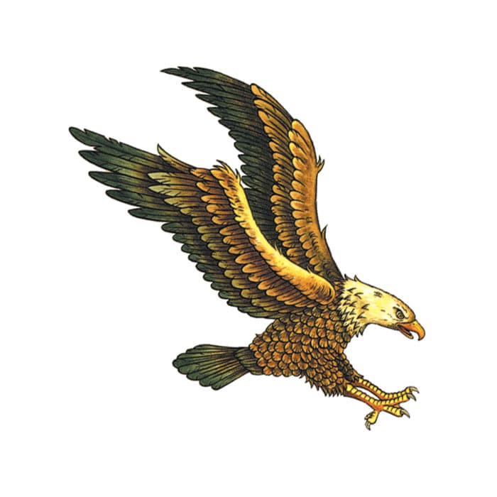 Soaring Flying Eagle Temporary Tattoo 2 in x 2 in