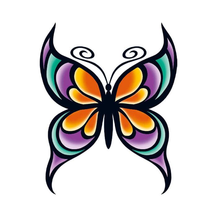 Modern Butterfly Temporary Tattoo 2 in x 2 in