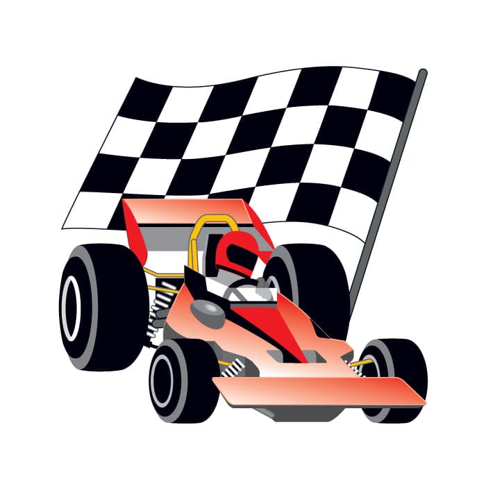 Race Car Temporary Tattoo 2 in x 2 in