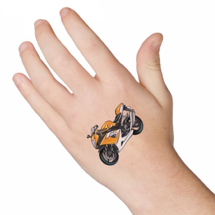 Motorcycle Temporary Tattoo 2 in x 2 in