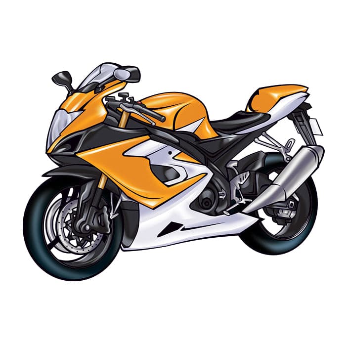 Motorcycle Temporary Tattoo 2 in x 2 in