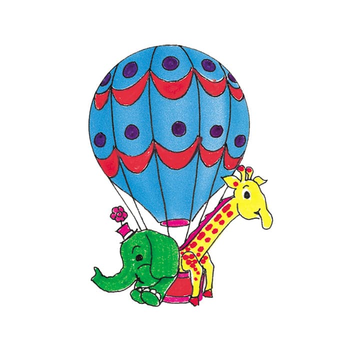 Hot Air Balloon Temporary Tattoo 2 in x 2 in