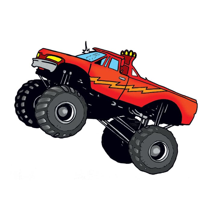 Monster Truck Temporary Tattoo 2 in x 2 in