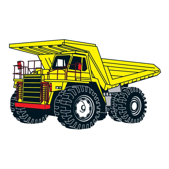 Dump Truck Temporary Tattoo 2 in x 2 in