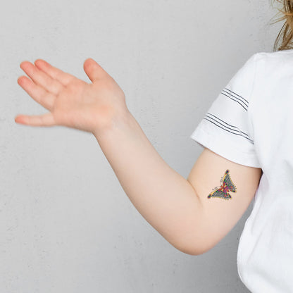 Stained Glass Butterfly Temporary Tattoo 3.5 in x 2.5 in