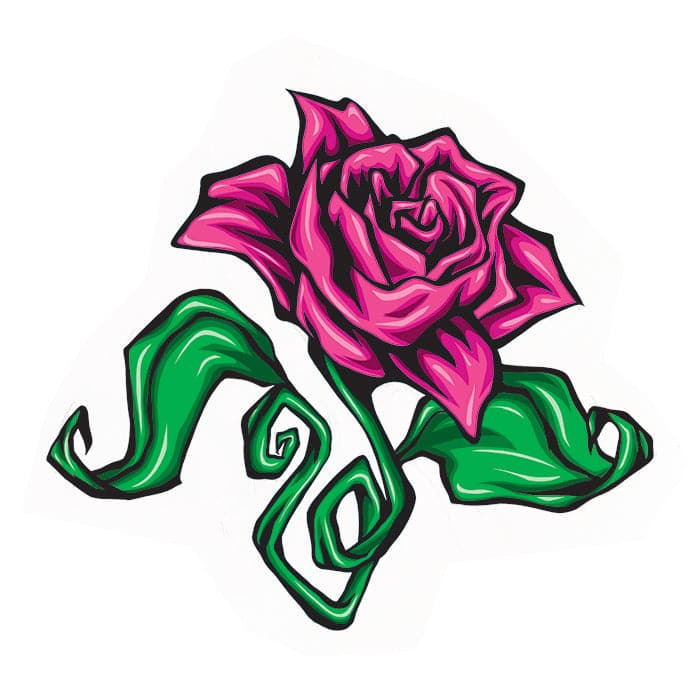 Purple Rose Temporary Tattoo 2 in x 2 in