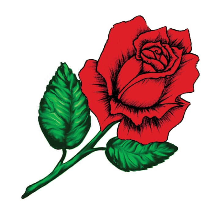Blooming Rose Temporary Tattoo 2 in x 2 in