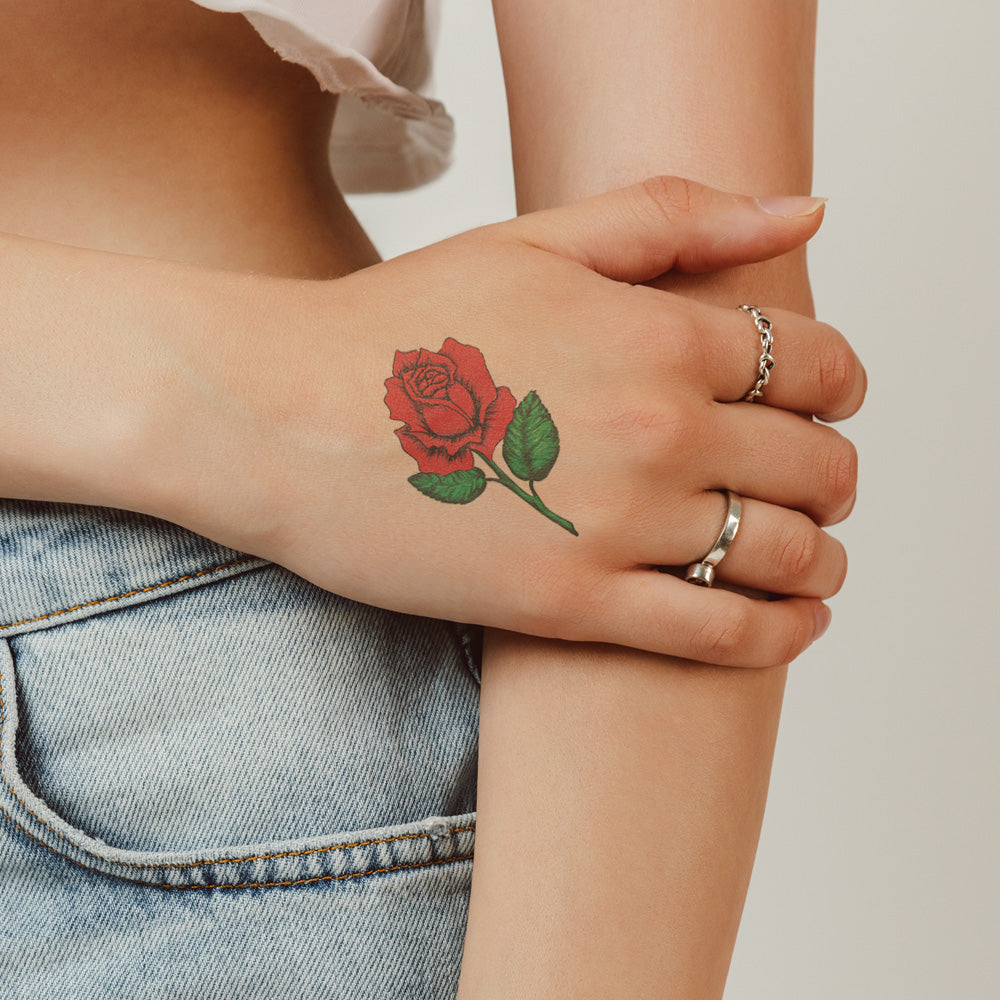 Blooming Rose Temporary Tattoo 2 in x 2 in
