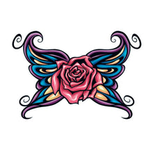 Rose with Tribal Wings Temporary Tattoo 2 in x 2 in