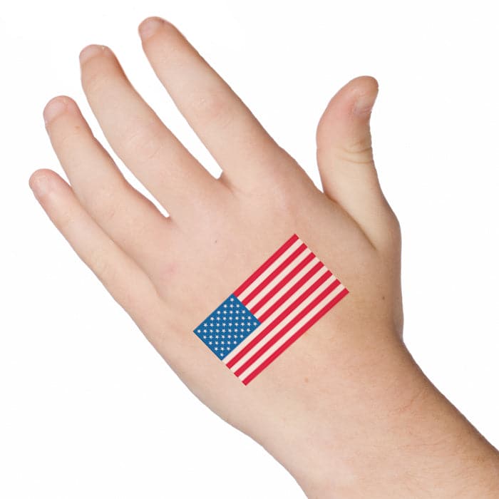 American Flag Team USA Temporary Tattoo 2 in x 1.5 in