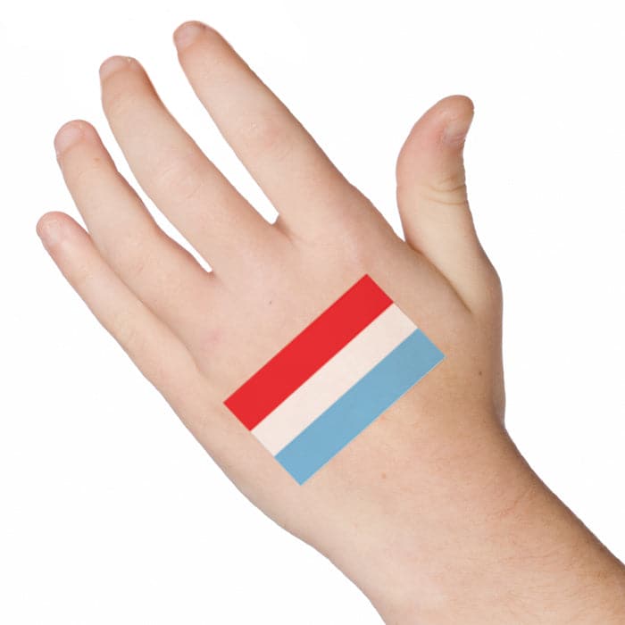 Netherlands Flag Temporary Tattoo 2 in x 1.5 in