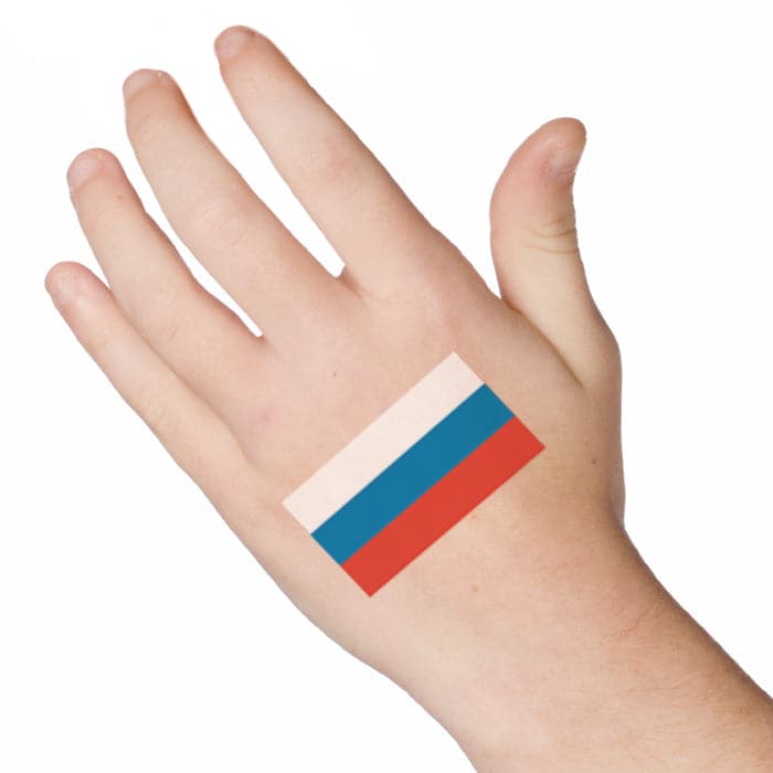 Russia Flag Temporary Tattoo 2 in x 1.5 in