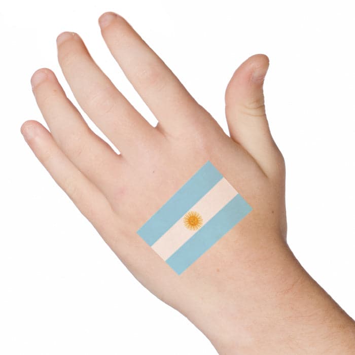 Argentina Flag Temporary Tattoo 2 in x 1.5 in