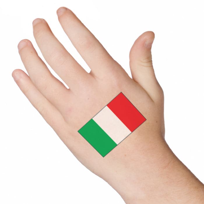 Italy Flag Temporary Tattoo 2 in x 1.5 in