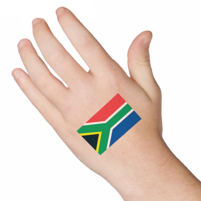 South Africa Flag Temporary Tattoo 2 in x 1.5 in