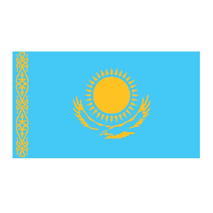 Kazakhstan Flag Temporary Tattoo 2 in x 1.5 in
