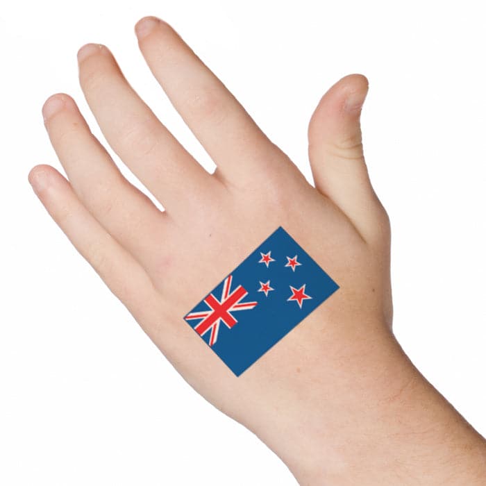 New Zealand Flag Temporary Tattoo 2 in x 1.5 in
