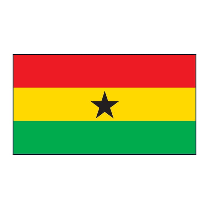 Ghana Flag Temporary Tattoo 2 in x 1.5 in