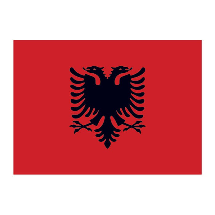 Albania Flag Temporary Tattoo 2 in x 1.5 in