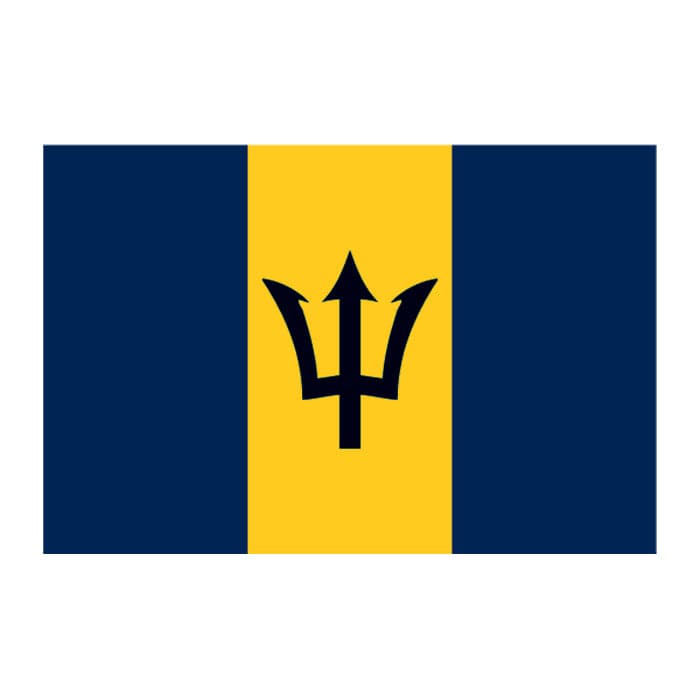 Barbados Flag Temporary Tattoo 2 in x 1.5 in