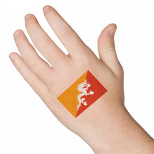 Bhutan Flag Temporary Tattoo 2 in x 1.5 in