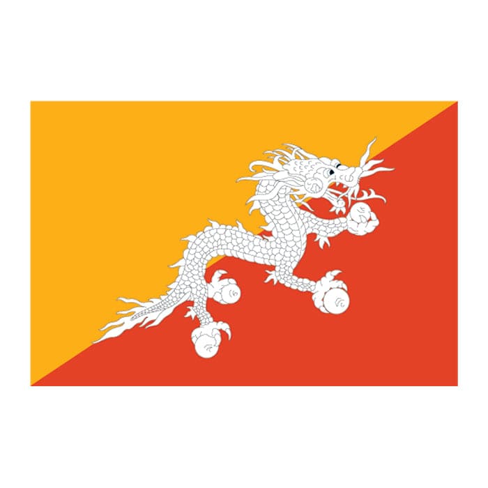 Bhutan Flag Temporary Tattoo 2 in x 1.5 in