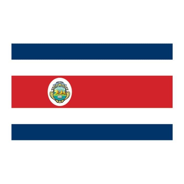 Flag of Costa Rica Temporary Tattoo 2 in x 1.5 in