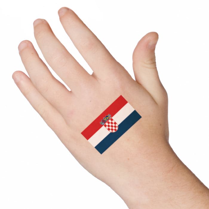 Flag of Croatia Temporary Tattoo 2 in x 1.5 in