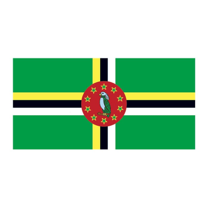 Dominica Flag Temporary Tattoo 2 in x 1.5 in