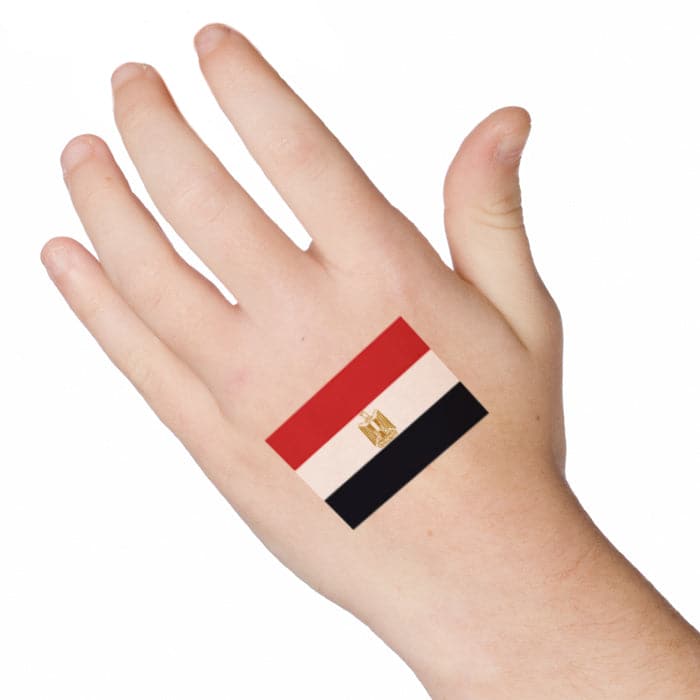 Egypt Flag Temporary Tattoo 2 in x 1.5 in