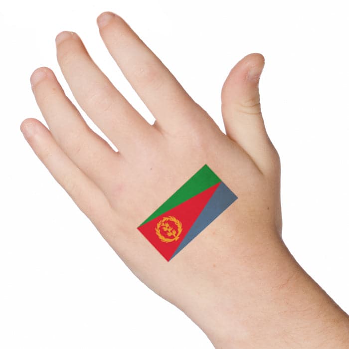 Flag of Eritrea Temporary Tattoo 2 in x 1.5 in