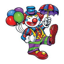 Clown with Balloons Temporary Tattoo 2 in x 2 in