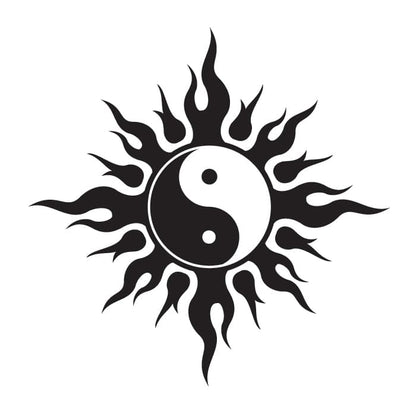 Tribal Yin Yang Temporary Tattoo 2 in x 2 in