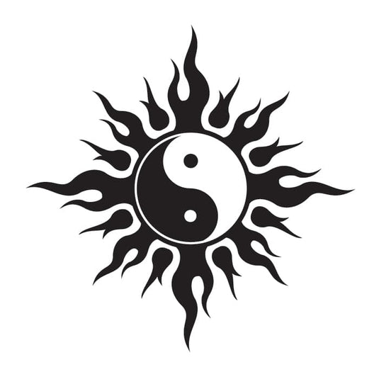 Tribal Yin Yang Temporary Tattoo 2 in x 2 in