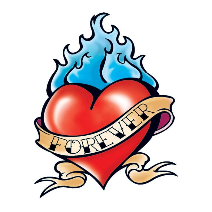Forever Heart Temporary Tattoo 2 in x 2 in