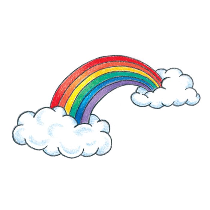 Rainbow Temporary Tattoo 2 in x 2 in
