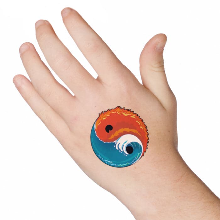 Elements Yin Yang Temporary Tattoo 2 in x 2 in