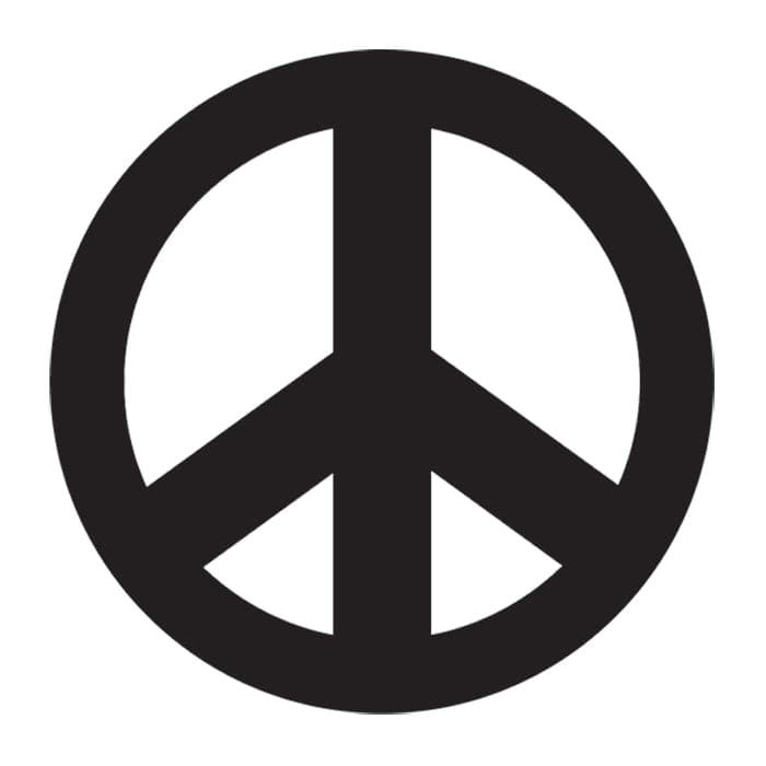 Black Peace Sign Temporary Tattoo 2 in x 2 in