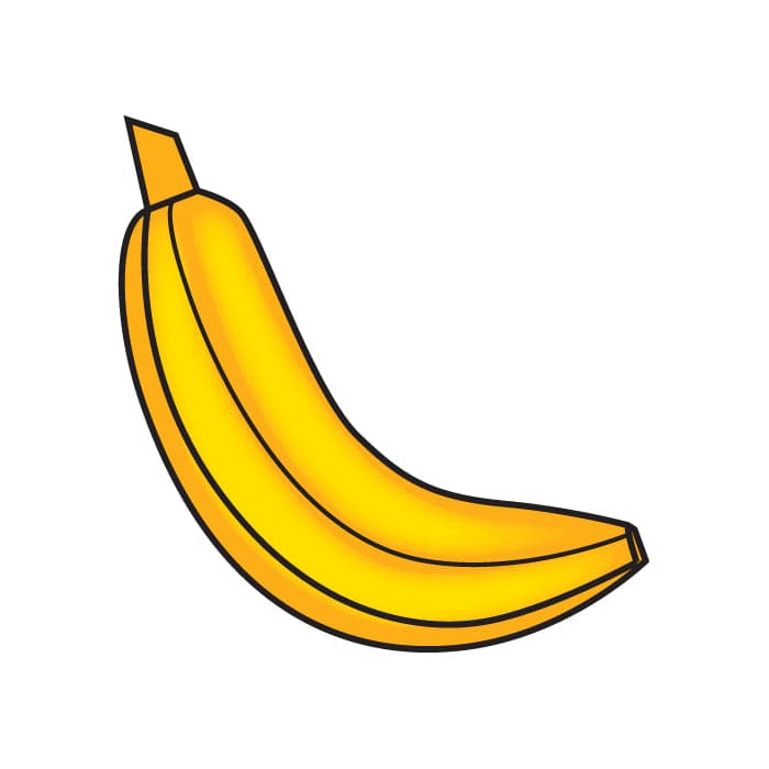 Banana Temporary Tattoo 2 in x 2 in