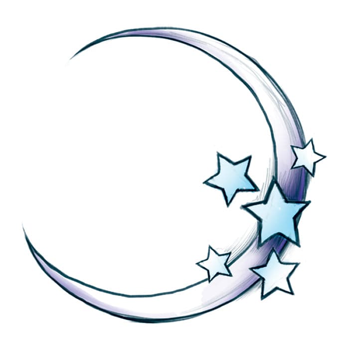 Moon Temporary Tattoo 2 in x 2 in