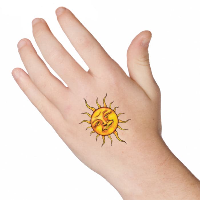 Sun Temporary Tattoo 2 in x 2 in