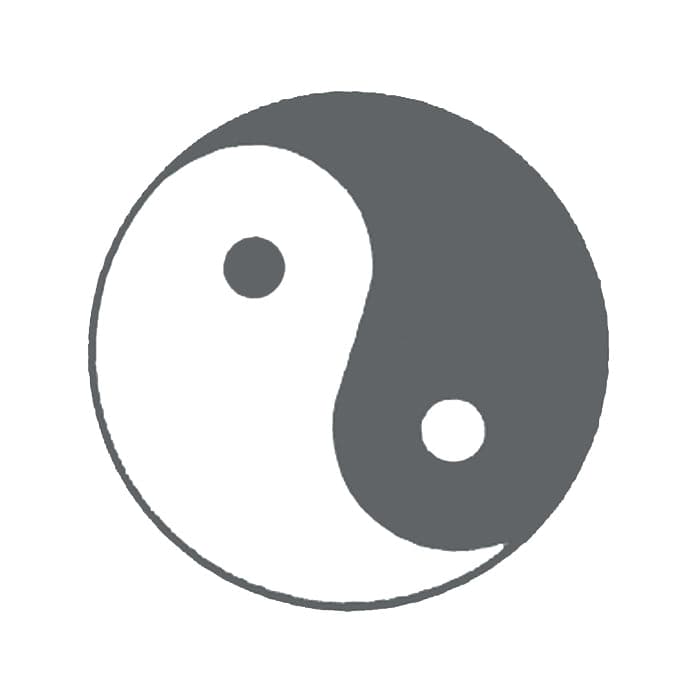 Yin Yang Temporary Tattoo 2 in x 2 in