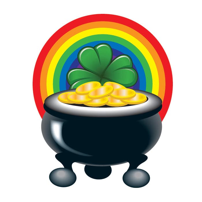 Pot of Gold Temporary Tattoo 2 in x 2 in