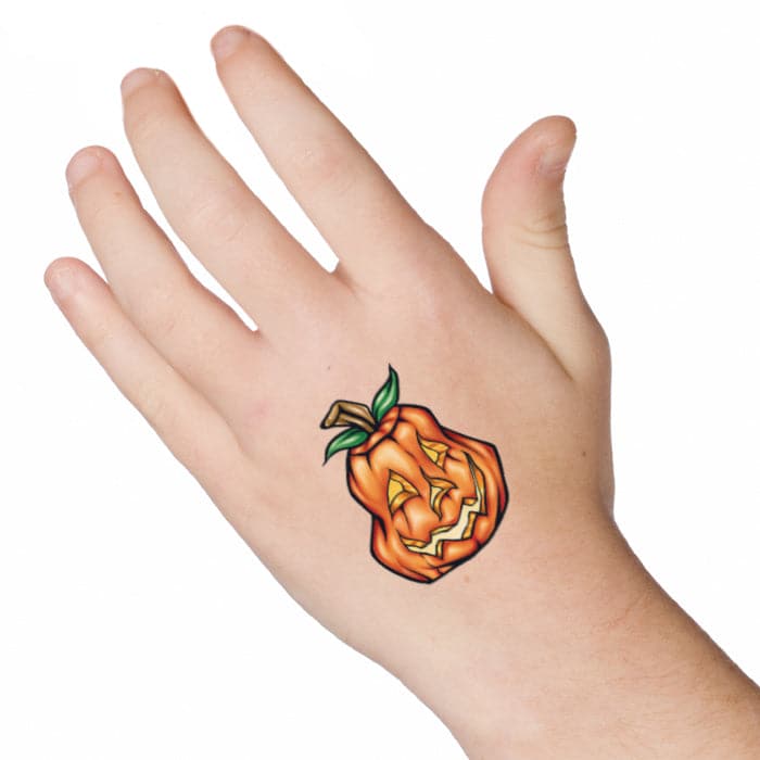Happy Pumpkin Temporary Tattoo 2 in x 2 in