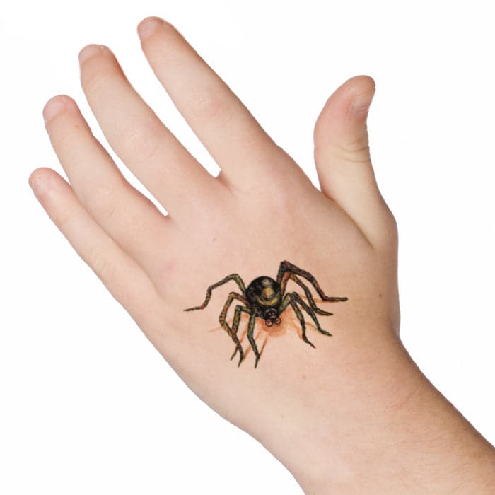 Brown Spider Temporary Tattoo 2 in x 2 in