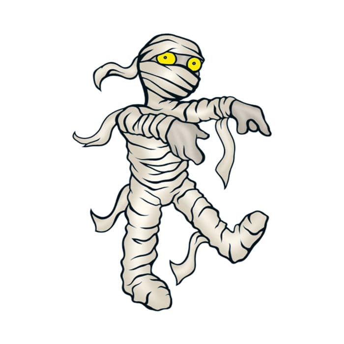 Walking Mummy Temporary Tattoo 2 in x 2 in