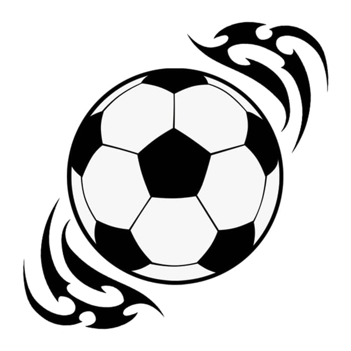 Tribal Soccer Ball Temporary Tattoo 2 in x 2 in