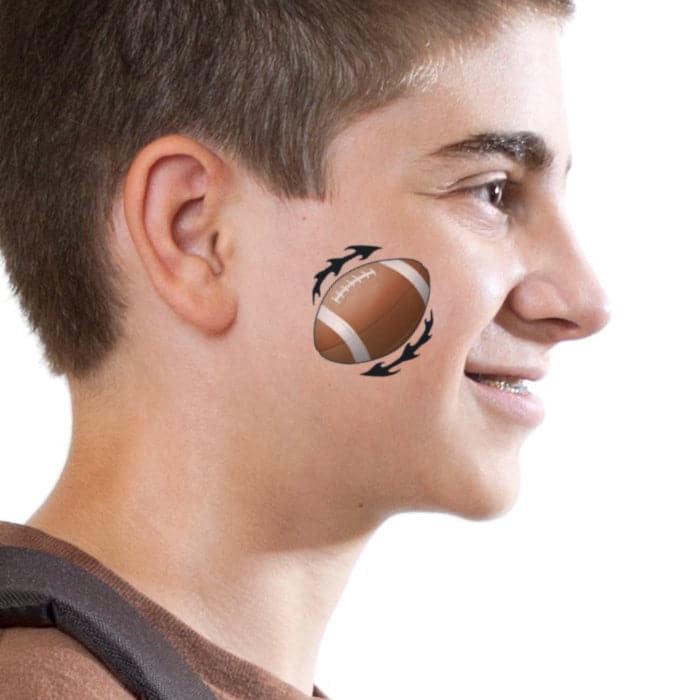 Flamin' Football Temporary Tattoo 2 in x 2 in