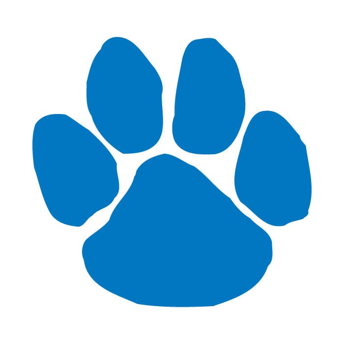Blue Paw Print Temporary Tattoo 2 in x 2 in