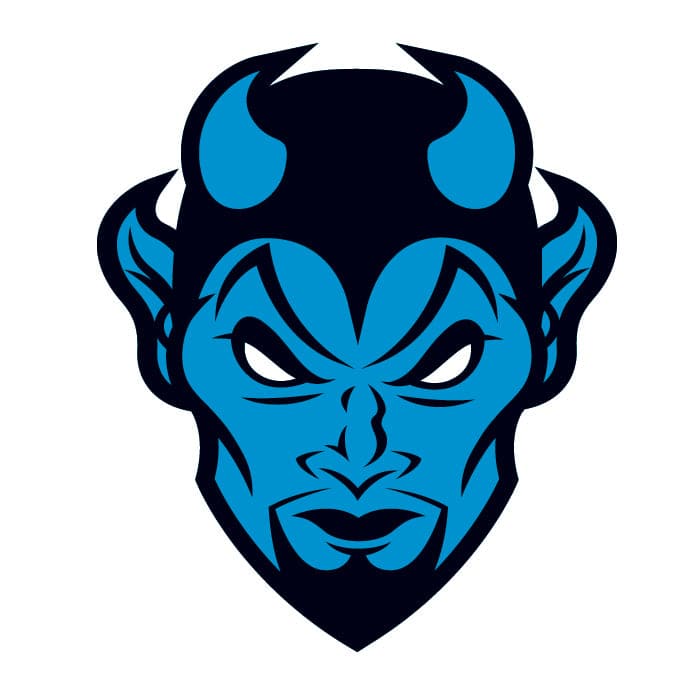Color Devil Blue Blue Devil Head Logo